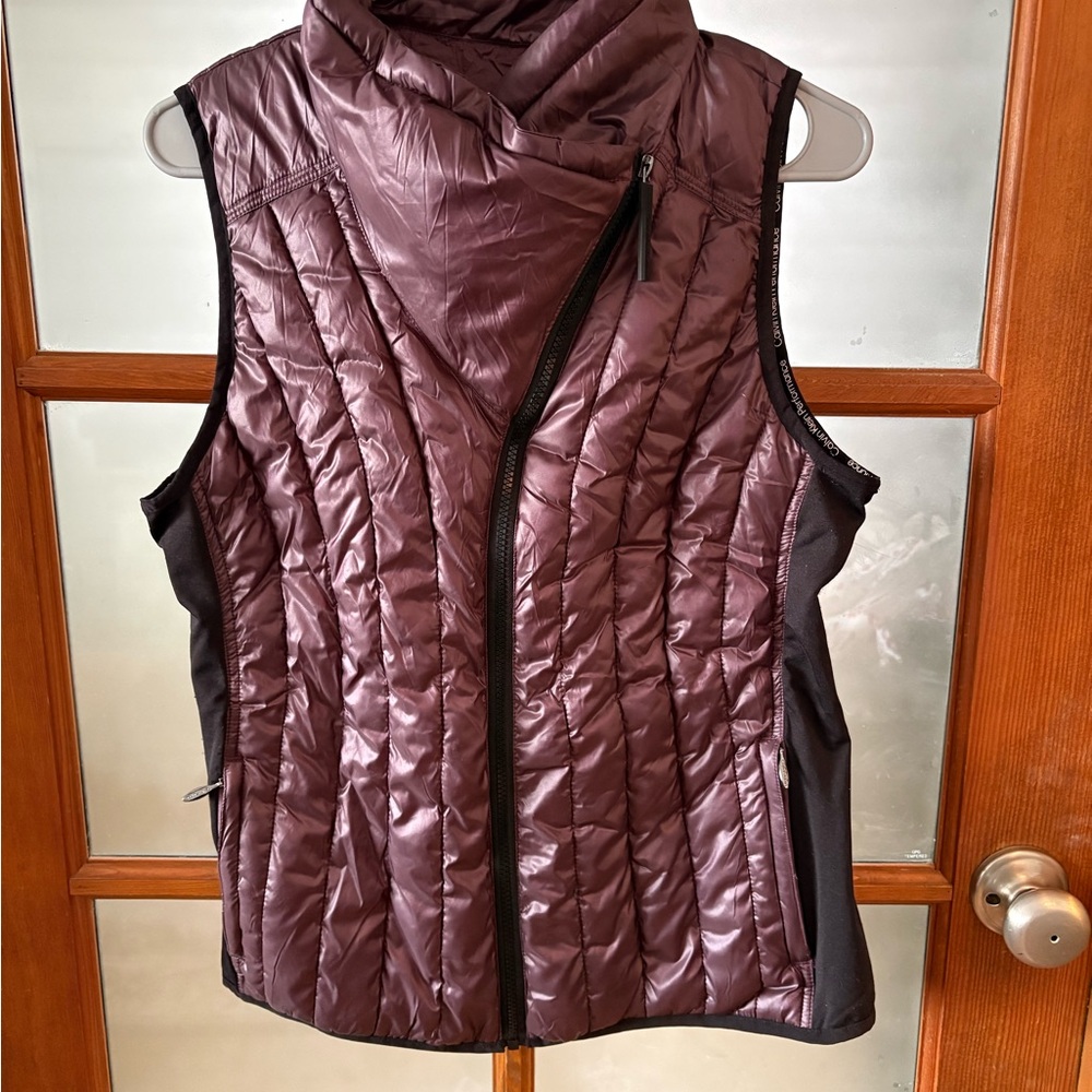 Calvin Klein Performance Puffer Vest M Burgundy Zip
